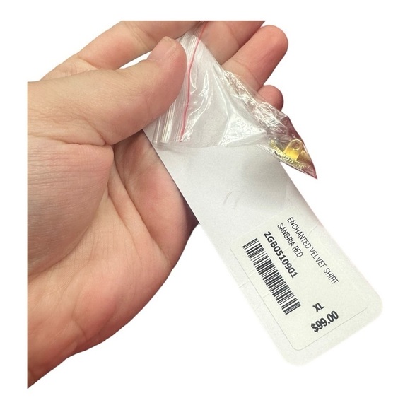 NEW Soft Surroundings Enchanted Velvet Shirt in Sangria Red Size XL - Picture 4 of 7